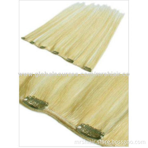 18-inch light Color silky straight Peruvian clip-in hair extensions
